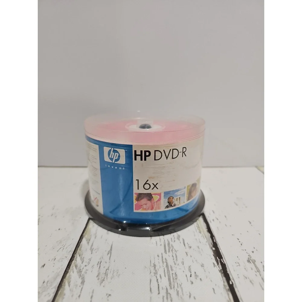 New, HP invent, HP DVD-R, 16X 4.7 GB, 120 min, 50 pack. Sealed.